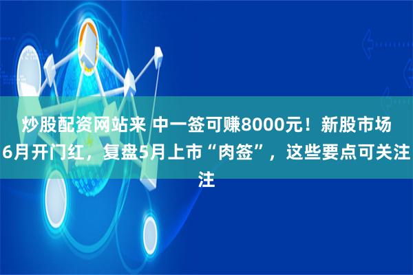炒股配资网站来 中一签可赚8000元！新股市场6月开门红，复盘5月上市“肉签”，这些要点可关注